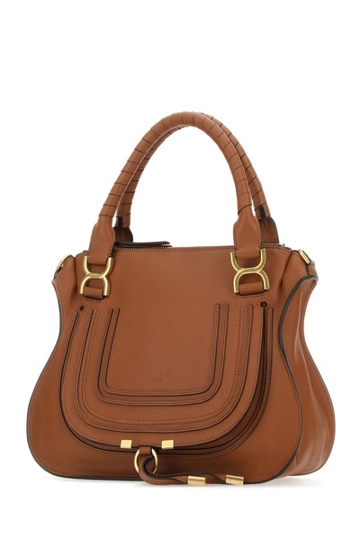 Brown Leather Medium Marcie Handbag