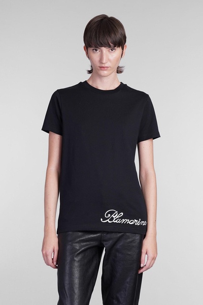 T-shirt In Black Cotton