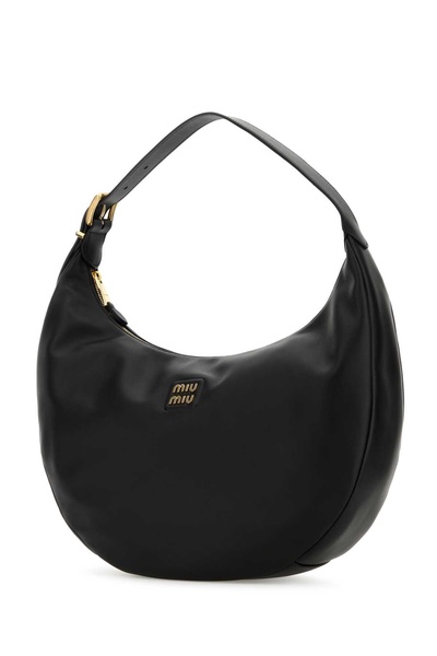 Miu Miu Woman Black Leather Shoulder Bag