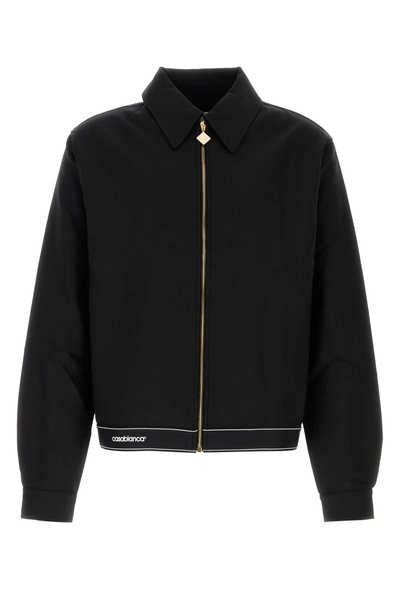 Black Stretch Polyester Blend Jacket