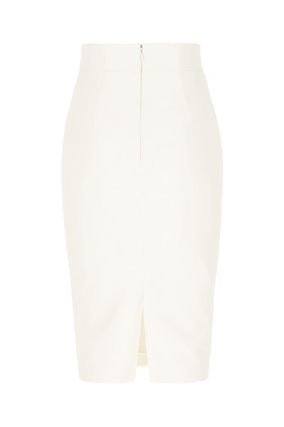 White Stretch Polyester Skirt