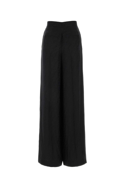 Fendi Woman Embroidered Satin Wide-Leg Pant