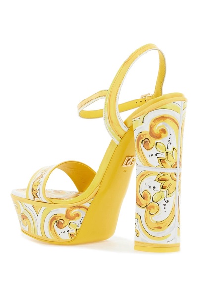 Dolce & Gabbana "Shiny Leather Platform Sandals With Mai Women