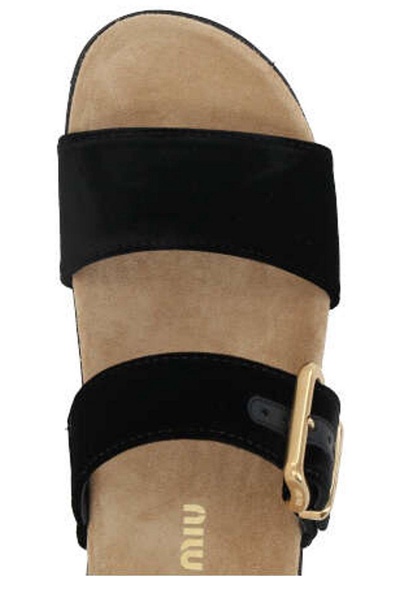 Miu Miu Suede Buckle Sandals