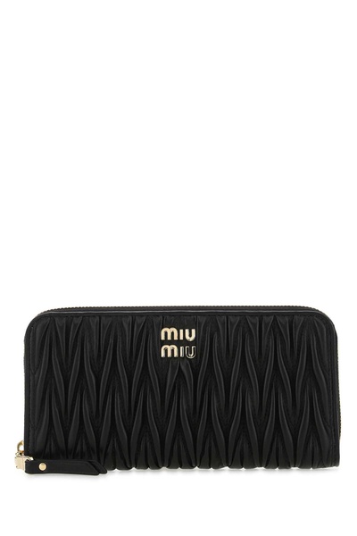 Miu Miu Woman Black Nappa Leather Wallet