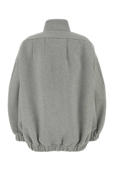 Grey Stretch Cotton Blend Sweatshirt