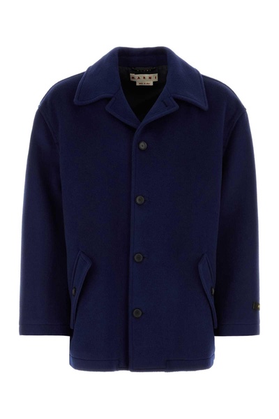 Marni Man Blue Wool Blend Coat