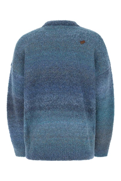 Blue Polyester Blend Oversize Sweater