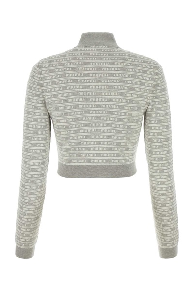 Miu Miu Woman Printed Cotton Blend Cardigan