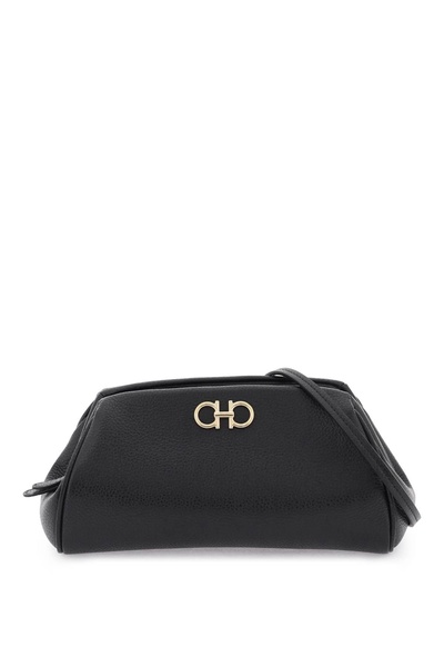 FERRAGAMO Sleek and Sophisticated Black Leather Clutch for Women