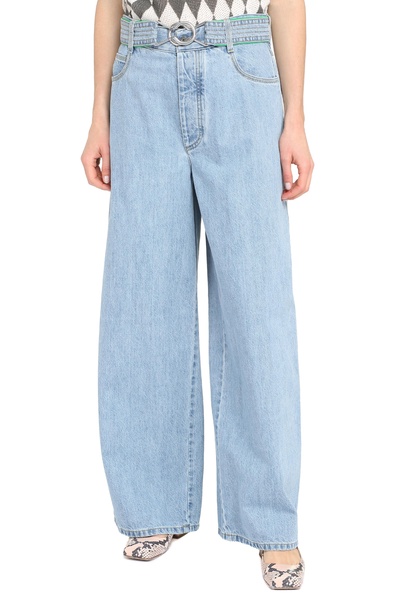 BOTTEGA VENETA Wide-Leg Jeans with Removable Belt and Contrast Stitching for Women