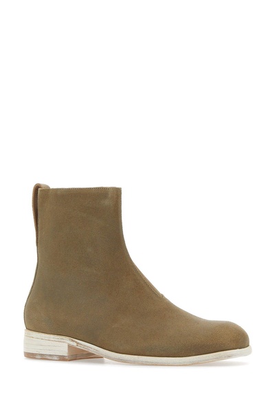 Dove grey suede ankle boots