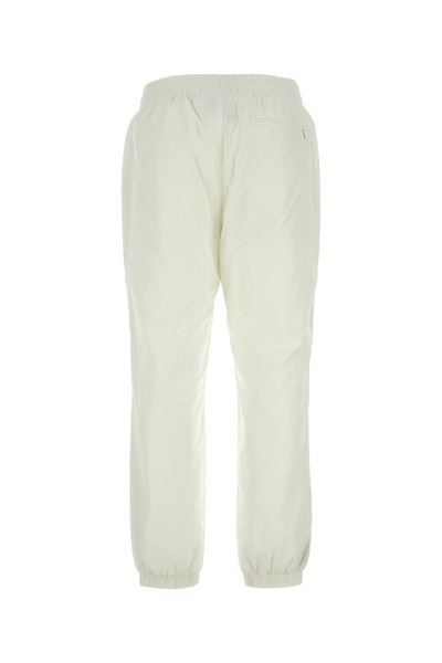 White polyester joggers