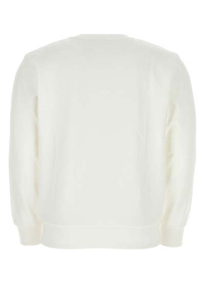 White cotton Script Embroidery Sweatshirt