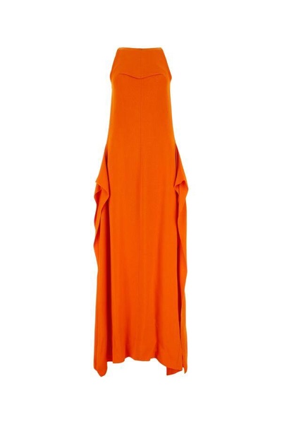 Orange acetate blend long dress