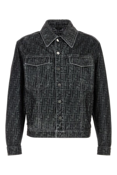 Fendi Man Embroidered Denim Jacket