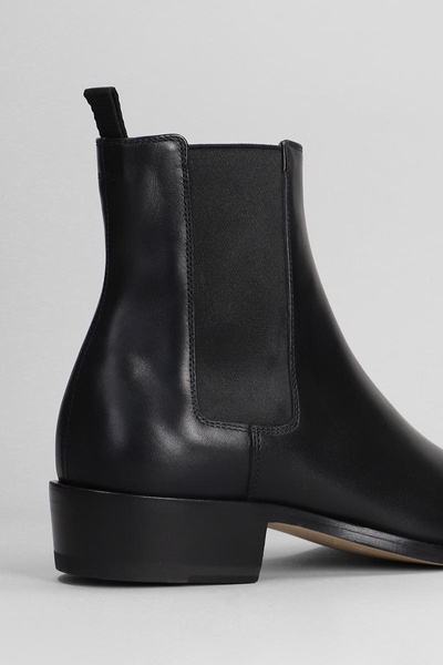 High Heels Ankle Boots In Black Leather