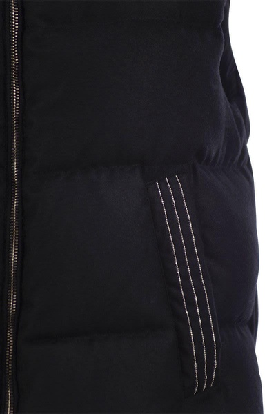 Peserico Down Vest With Light Point Detail in Navy