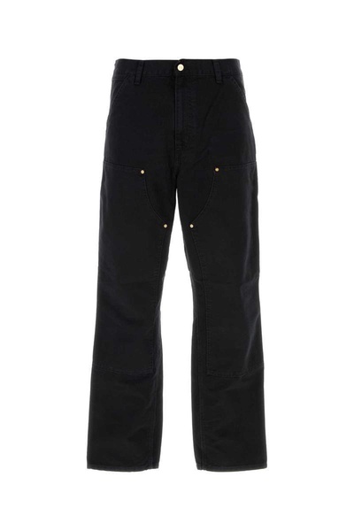 Black Cotton Double Knee Pant