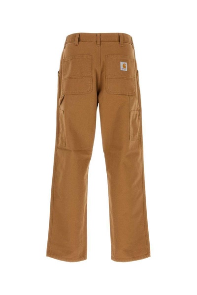 Brown Cotton Single Knee Pant