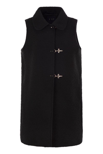 Fay Wool Vest in Black