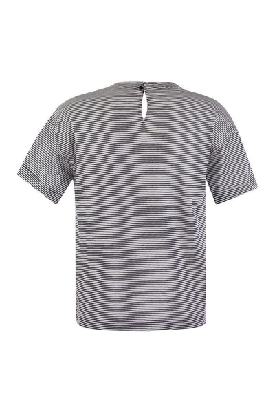 Peserico Lightweight Striped Jersey T-Shirt And Punto Luce in Multicolor