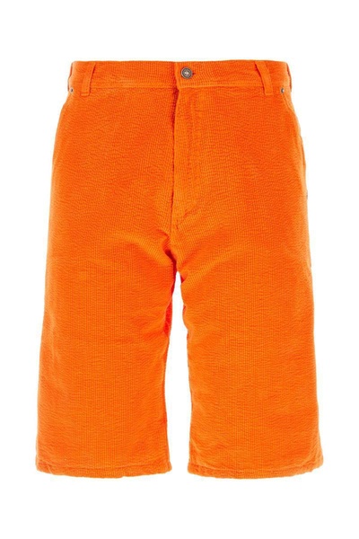 Orange Corduroy Bermuda Shorts