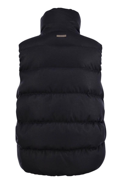 Peserico Down Vest With Light Point Detail in Navy