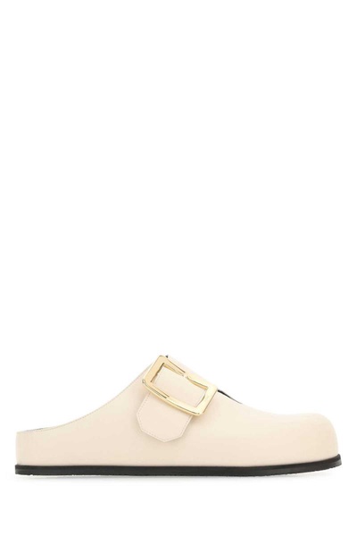 Ivory Leather Lulu Slippers