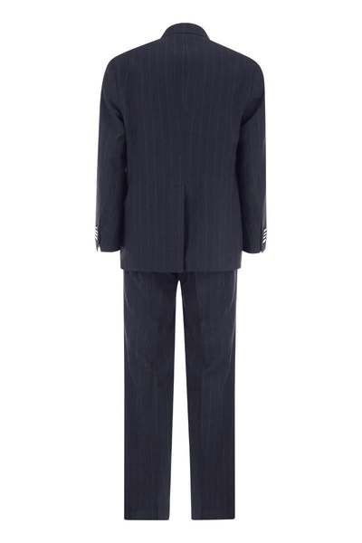 Tagliatore Double-Breasted Pinstripe Suit in Blue