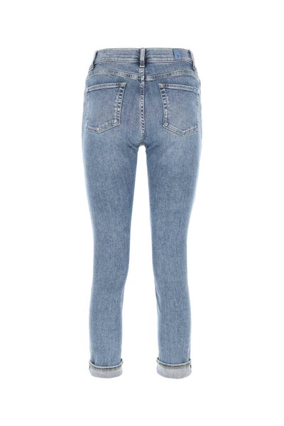 7 For All Mankind High-Waist Tapered Slim-Cut Jeans