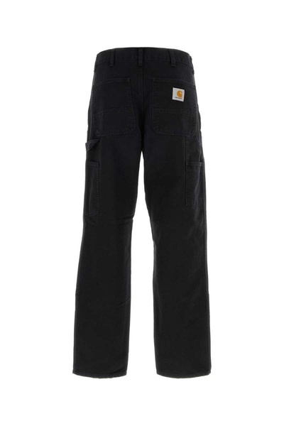 Black Cotton Double Knee Pant