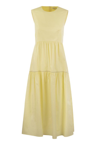 Peserico Midi Dress In Light Stretch Cotton Satin