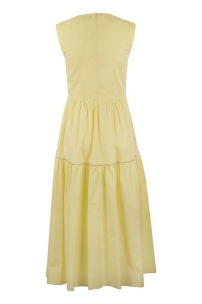 Peserico Midi Dress In Light Stretch Cotton Satin