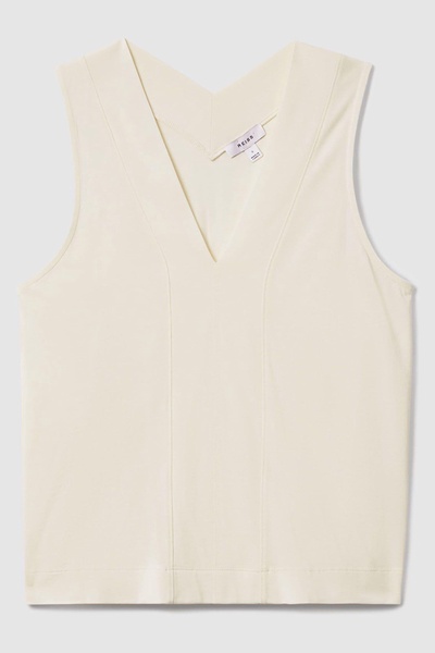 V-Neck Shell Top in Ivory