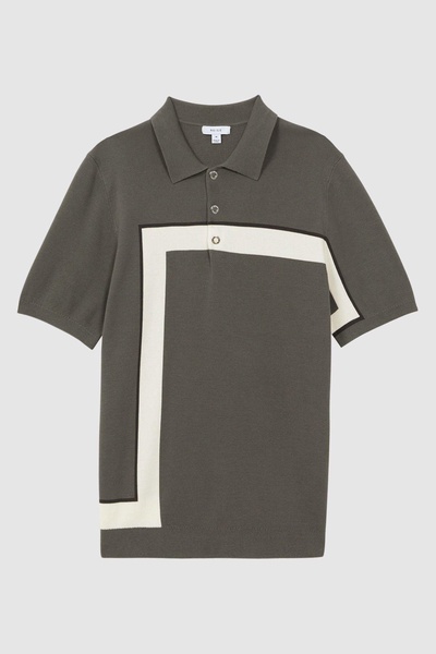 Striped Polo T-Shirt in Sage