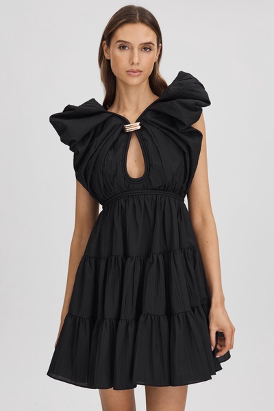 Acler Tiered Midi Dress in Black