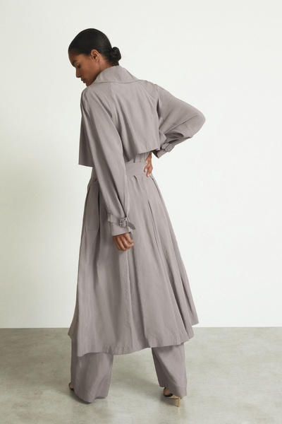 Margot Grey Belted Trench Coat