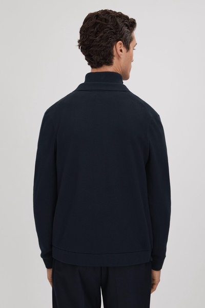 Hybrid Funnel Neck Jacket in Navy