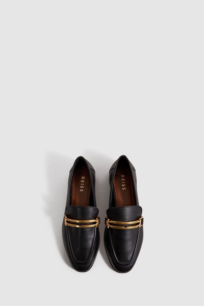 Leather Rounded Loafers in Black