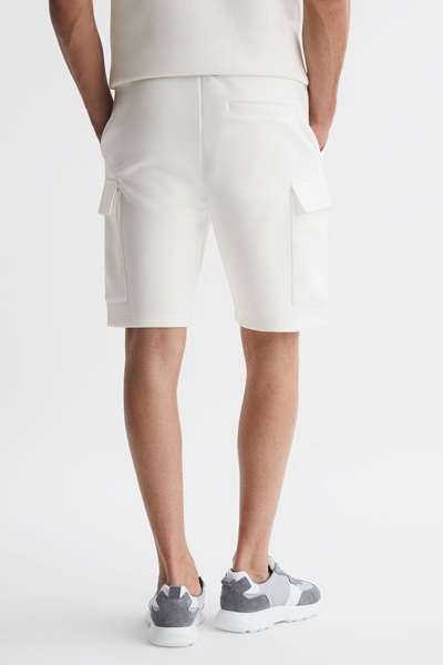 Interlock Jersey Cargo Shorts in White