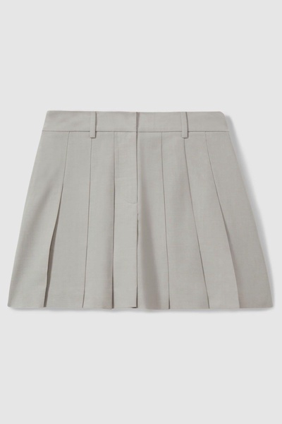 Hallie Heather Grey Anna Quan Pleated Mini Skirt