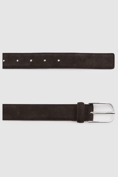 Suede Belt in Chocolate