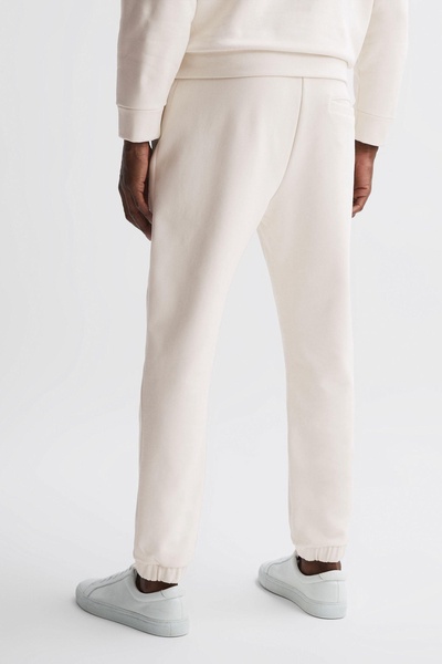 Reiss | Ché Motif Cotton Drawstring Joggers in Off White