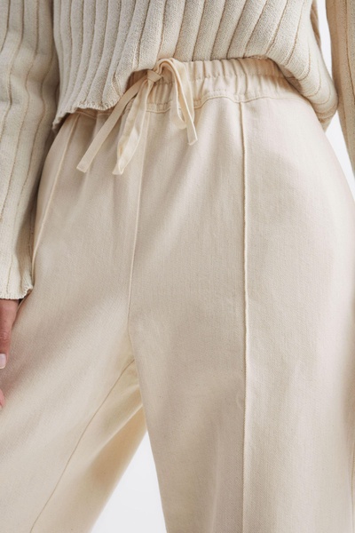 Wide Leg Trousers in Cream