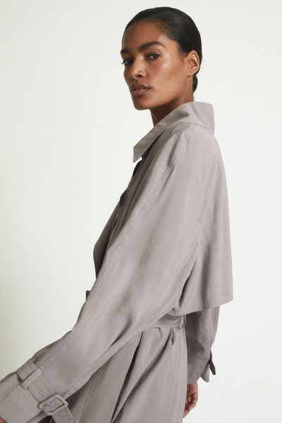 Margot Grey Belted Trench Coat