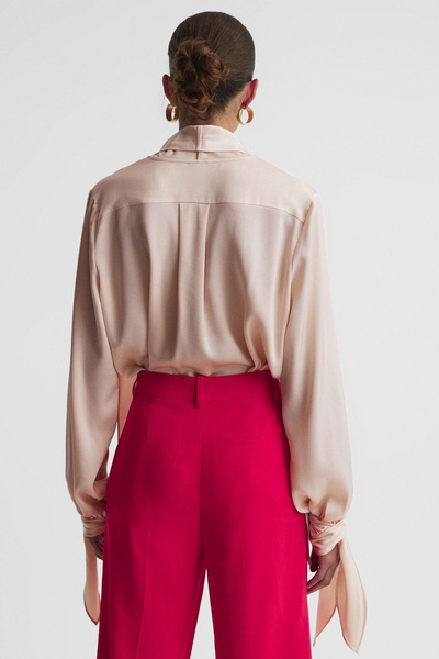 Tie Detail Blouse in Nude