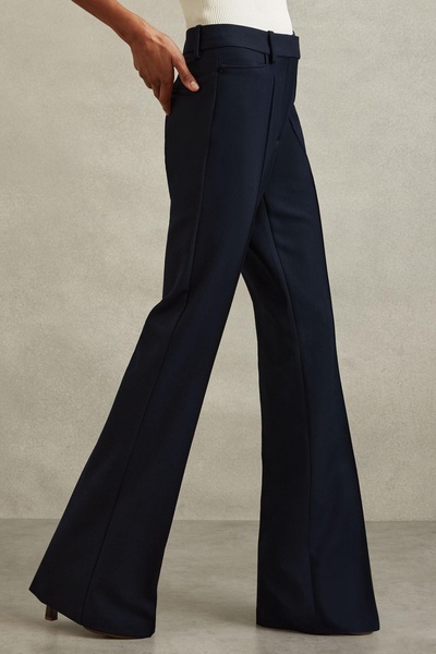 Flared Suit Trousers in Navy