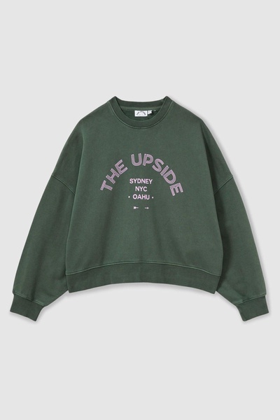 The Upside Organic-Cotton Crew-Neck Sweatshirt in Green