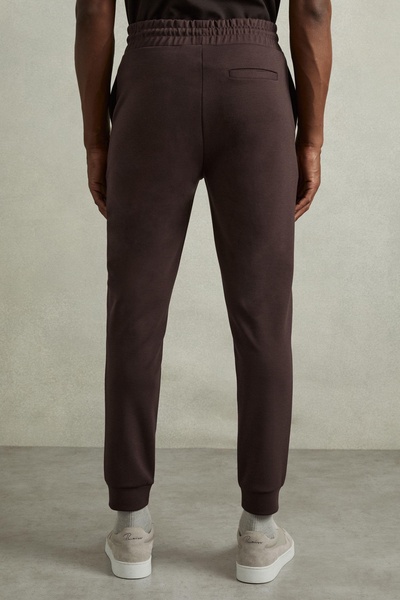 Drawstring Jersey Joggers in Chocolate Brown